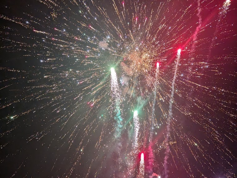 fireworks exploding in the night sky